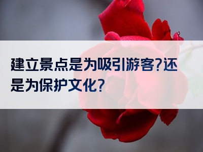 建立景点是为吸引游客？还是为保护文化？