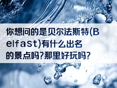 你想问的是贝尔法斯特（Belfast）有什么出名的景点吗？那里好玩吗？