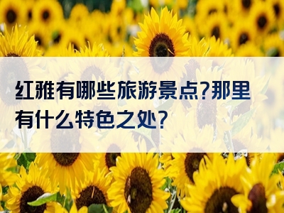 红雅有哪些旅游景点？那里有什么特色之处？