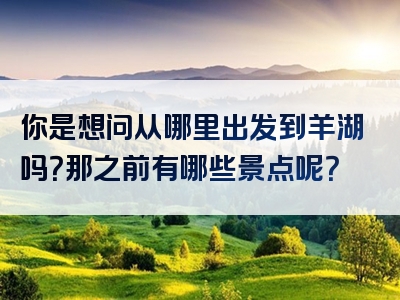 你是想问从哪里出发到羊湖吗？那之前有哪些景点呢？