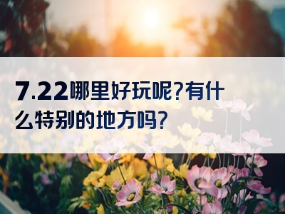 7.22哪里好玩呢？有什么特别的地方吗？