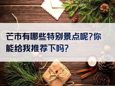 芒市有哪些特别景点呢？你能给我推荐下吗？