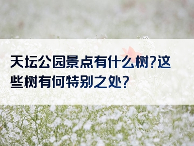 天坛公园景点有什么树？这些树有何特别之处？