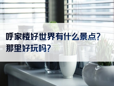 呼家楼好世界有什么景点？那里好玩吗？