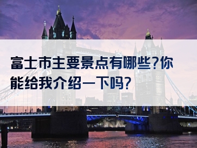 富士市主要景点有哪些？你能给我介绍一下吗？