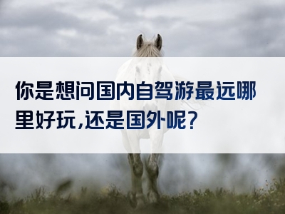 你是想问国内自驾游最远哪里好玩，还是国外呢？