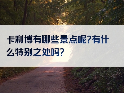 卡利博有哪些景点呢？有什么特别之处吗？