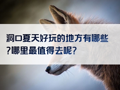 洞口夏天好玩的地方有哪些？哪里最值得去呢？