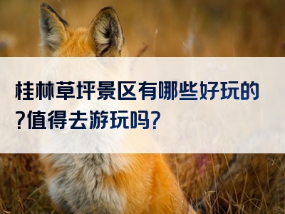 桂林草坪景区有哪些好玩的？值得去游玩吗？