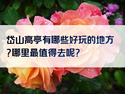 岱山高亭有哪些好玩的地方？哪里最值得去呢？