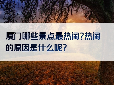 厦门哪些景点最热闹？热闹的原因是什么呢？