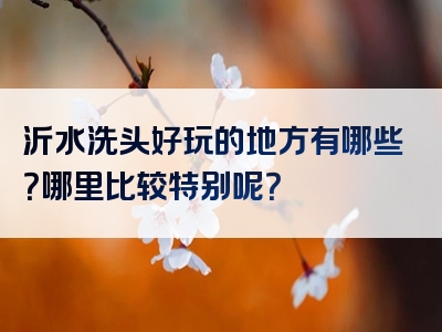 沂水洗头好玩的地方有哪些？哪里比较特别呢？