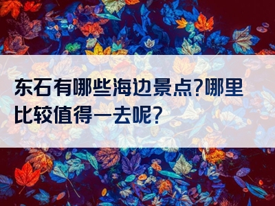 东石有哪些海边景点？哪里比较值得一去呢？