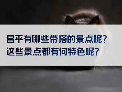 昌平有哪些带塔的景点呢？这些景点都有何特色呢？