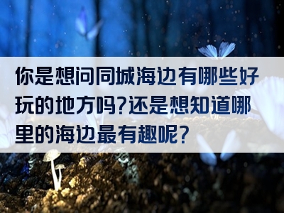 你是想问同城海边有哪些好玩的地方吗？还是想知道哪里的海边最有趣呢？