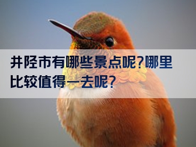 井陉市有哪些景点呢？哪里比较值得一去呢？