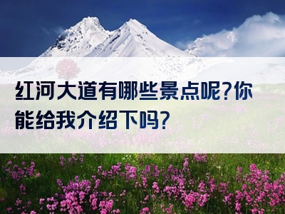 红河大道有哪些景点呢？你能给我介绍下吗？