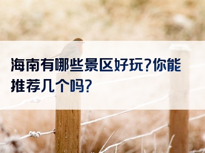 海南有哪些景区好玩？你能推荐几个吗？