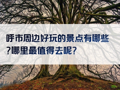 呼市周边好玩的景点有哪些？哪里最值得去呢？