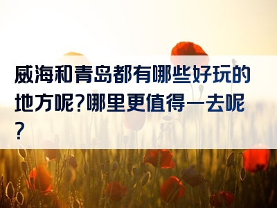 威海和青岛都有哪些好玩的地方呢？哪里更值得一去呢？
