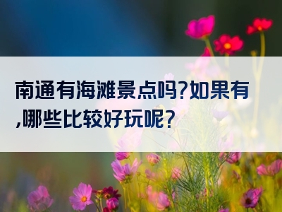南通有海滩景点吗？如果有，哪些比较好玩呢？