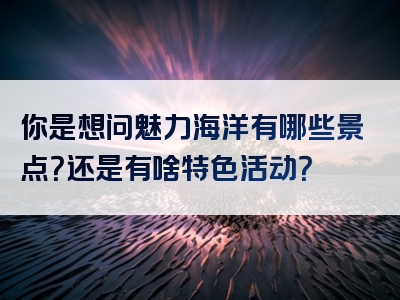 你是想问魅力海洋有哪些景点？还是有啥特色活动？