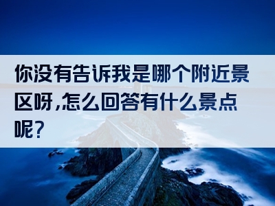 你没有告诉我是哪个附近景区呀，怎么回答有什么景点呢？