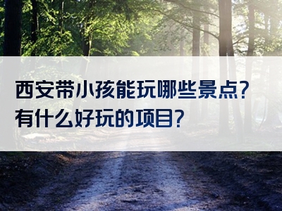 西安带小孩能玩哪些景点？有什么好玩的项目？