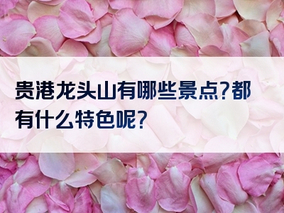 贵港龙头山有哪些景点？都有什么特色呢？