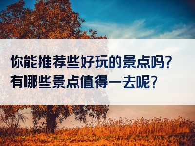 你能推荐些好玩的景点吗？有哪些景点值得一去呢？