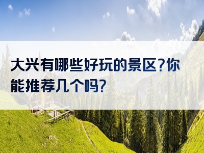 大兴有哪些好玩的景区？你能推荐几个吗？