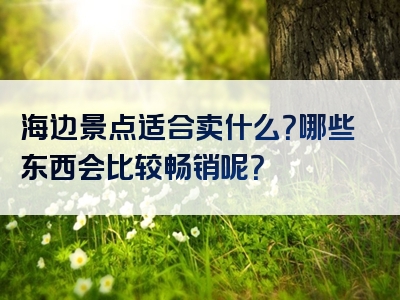 海边景点适合卖什么？哪些东西会比较畅销呢？