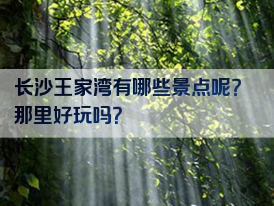 长沙王家湾有哪些景点呢？那里好玩吗？