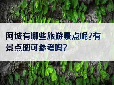 阿城有哪些旅游景点呢？有景点图可参考吗？