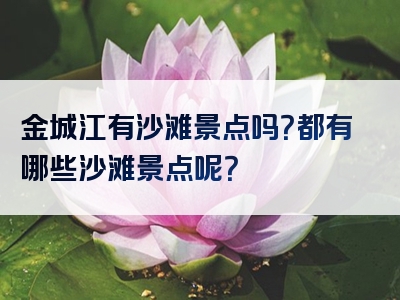 金城江有沙滩景点吗？都有哪些沙滩景点呢？