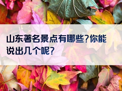 山东著名景点有哪些？你能说出几个呢？