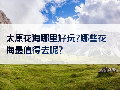 太原花海哪里好玩？哪些花海最值得去呢？