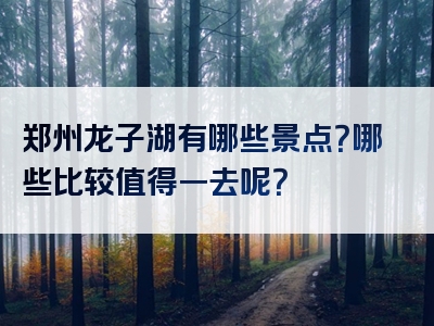 郑州龙子湖有哪些景点？哪些比较值得一去呢？