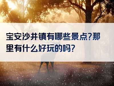 宝安沙井镇有哪些景点？那里有什么好玩的吗？