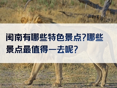 闽南有哪些特色景点？哪些景点最值得一去呢？