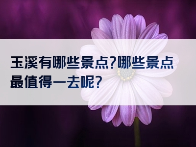 玉溪有哪些景点？哪些景点最值得一去呢？