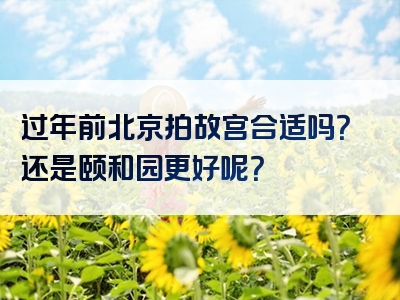 过年前北京拍故宫合适吗？还是颐和园更好呢？