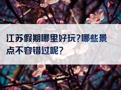 江苏假期哪里好玩？哪些景点不容错过呢？