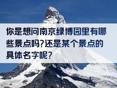 你是想问南京绿博园里有哪些景点吗？还是某个景点的具体名字呢？
