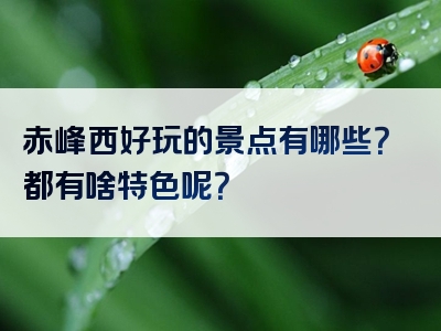 赤峰西好玩的景点有哪些？都有啥特色呢？