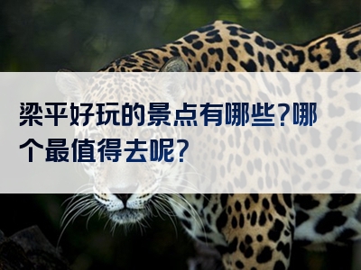梁平好玩的景点有哪些？哪个最值得去呢？