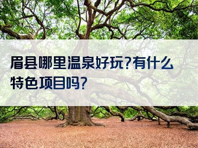 眉县哪里温泉好玩？有什么特色项目吗？