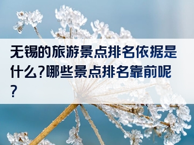 无锡的旅游景点排名依据是什么？哪些景点排名靠前呢？