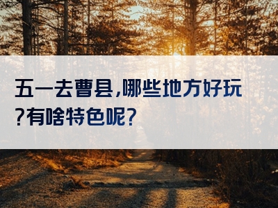 五一去曹县，哪些地方好玩？有啥特色呢？