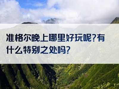 准格尔晚上哪里好玩呢？有什么特别之处吗？